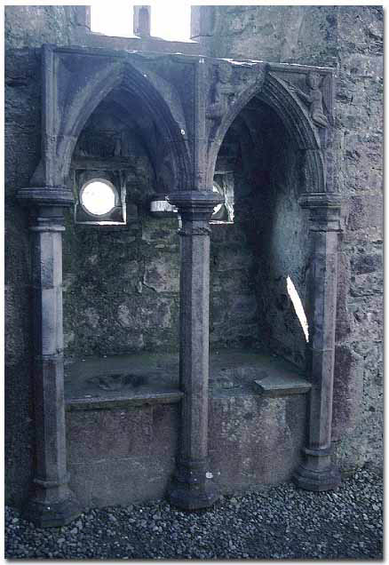 Piscina at rosserk Friary, Co. Mayo, Ireland